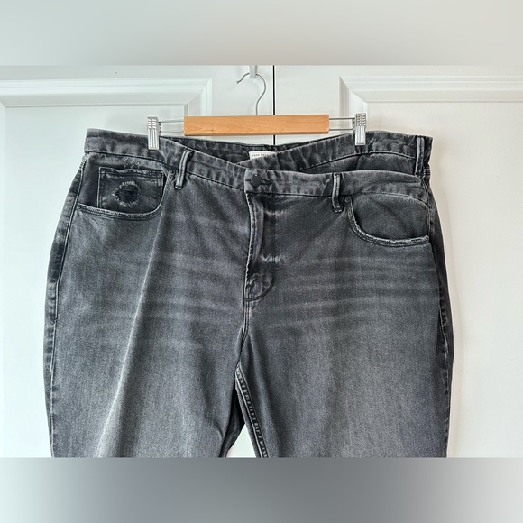 Good American Jeans Plus Size 90s Straight Crossover High Waist Black (Size 20) - Picture 3 of 11